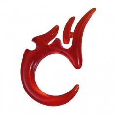 tribal-roztahovak-do-ucha-z-uv-akrylu-cerveny-4-mm